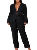 Blazer Pants Set Plus Size Women Suit