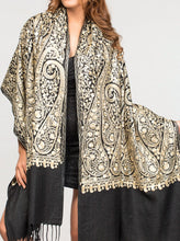 Load image into Gallery viewer, Embroidered Black Shawl women