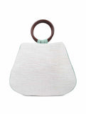 Cotton Clutch with Wooden Handle