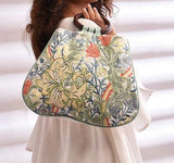 Cotton Clutch with Wooden Handle