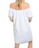 Off Shoulder Cotton White Dress women