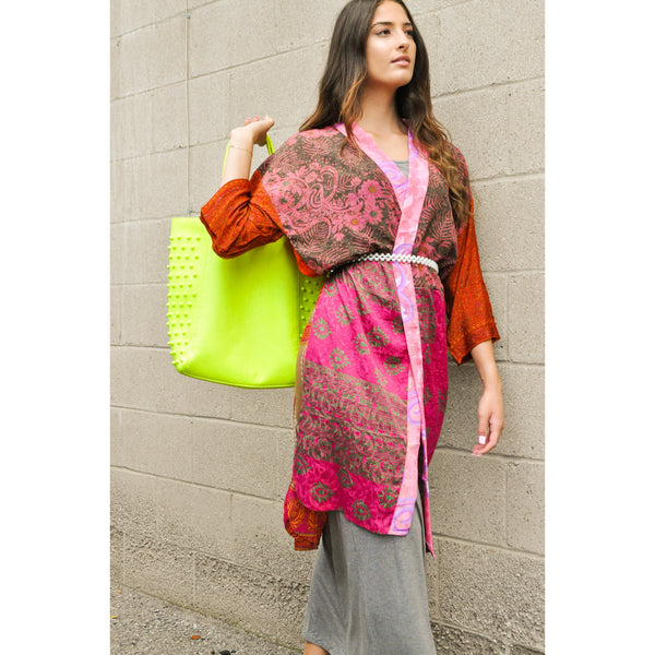 Gratitude Kimono - Upcycled Sari