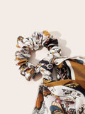 Flower Pattern Scrunchie Scarf