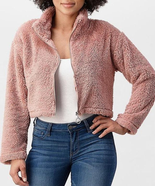 Crop Jacket Sweet and Soft Zip Up