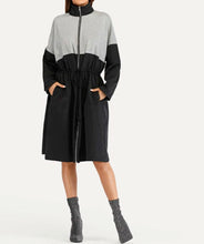 Load image into Gallery viewer, Color Block High Neck Drawstring Detail Coat