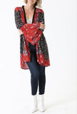 Long Sleeve Print Kimono Duster