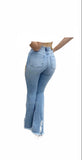 Solid Denim Distressed bell bottom Light JEAN bell bottom distressed
