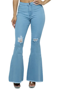 Light JEAN bell bottom distressed bell bottom pants