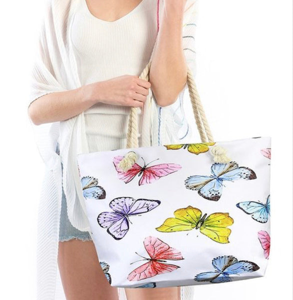 Large Beach Top Handles Tote Bag