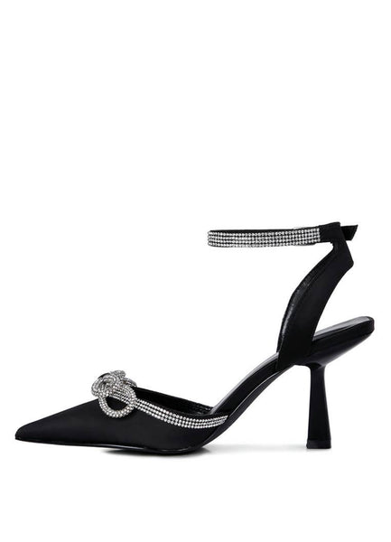 Tantrum Mid Heel Jewel Sandals  BLACK