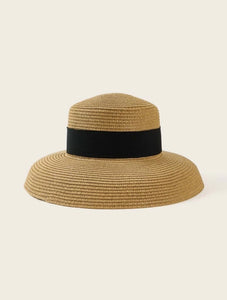Straw Hat with Black Bow