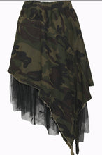 Load image into Gallery viewer, Camo Tulle Asymmetrical Skirt