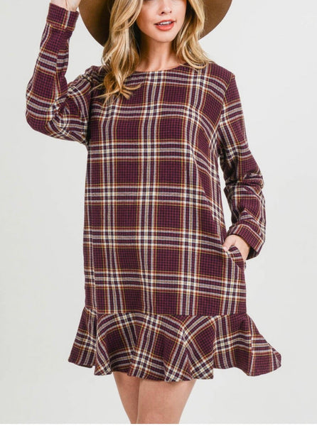 Checker Shift Dress Women