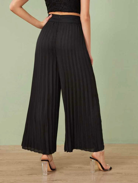 High Waist Pleated Wide Leg Pants