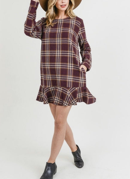 Checker Shift Dress Women