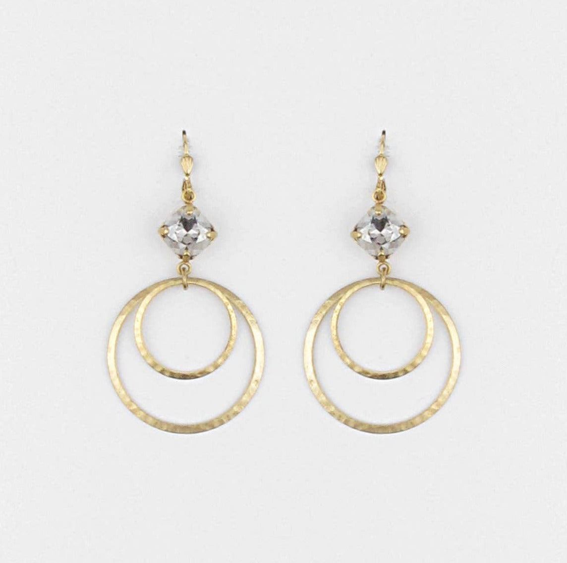 Shimmering hoops complimented by classic Swarovski crystals