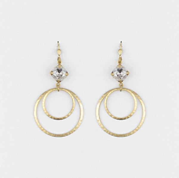 Shimmering hoops complimented by classic Swarovski crystals