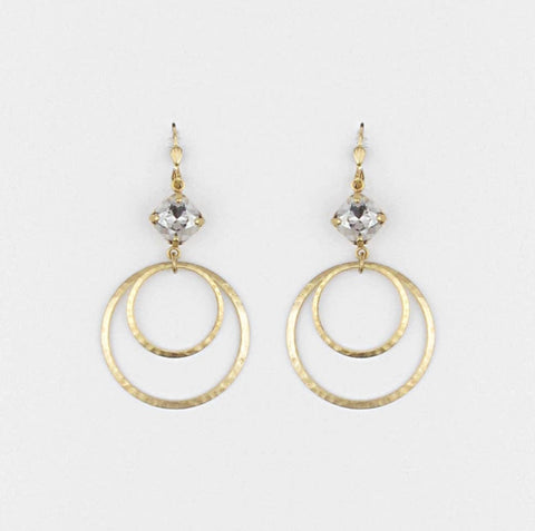 Shimmering hoops complimented by classic Swarovski crystals