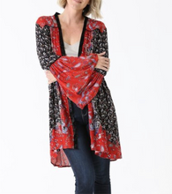 Load image into Gallery viewer, Long Sleeve Print Kimono Duster