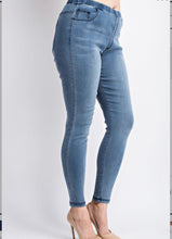 Load image into Gallery viewer, Plus Washed Denim Leggings with All Over Stones