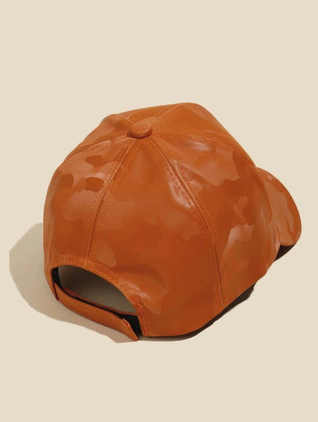 Baseball Cap Hat Camel Hat PU leather hat