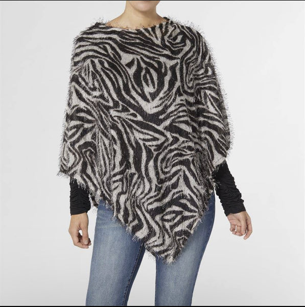 Animal print poncho