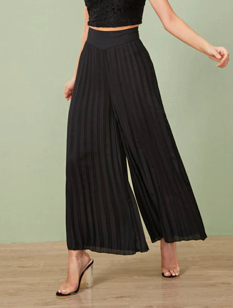 High Waist Pleated Wide Leg Pants