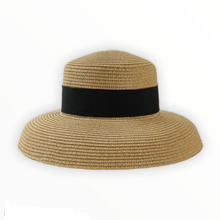 Load image into Gallery viewer, Straw Hat with Black Bow
