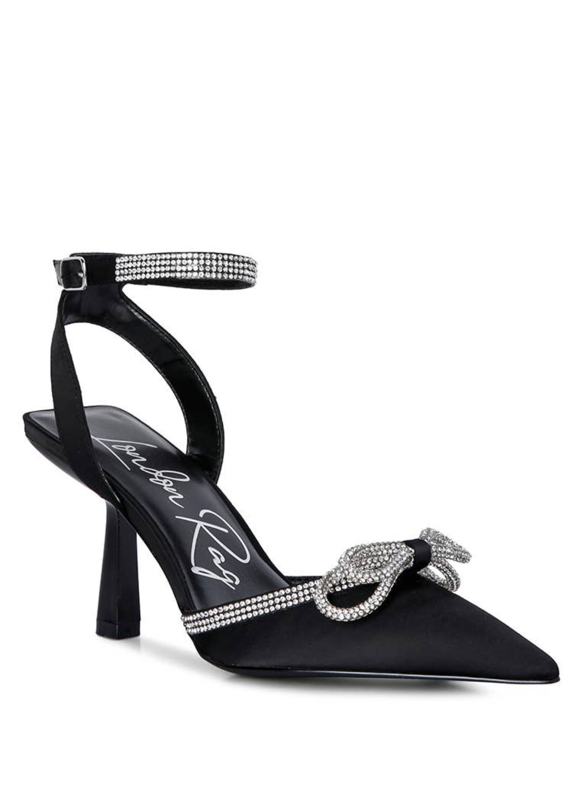 Tantrum Mid Heel Jewel Sandals  BLACK