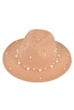 Fedora Hat W/Pearls and Metal