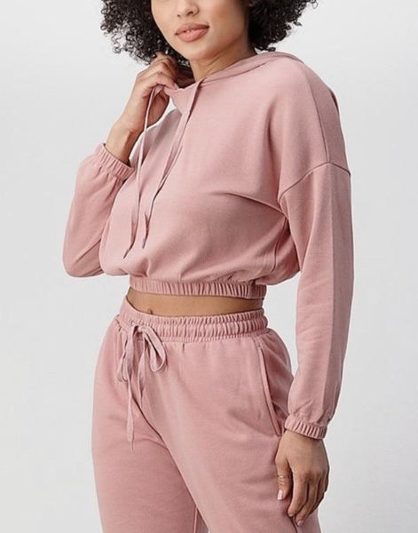 Comfy Long Sleeve crop with sweats set