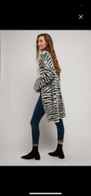 Load image into Gallery viewer, Zebra Open Long Cardigan Sweater