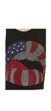 American Flag Lips Rhinestones Tee
