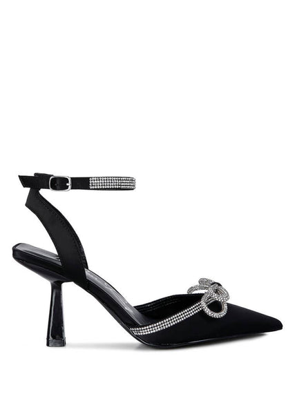 Tantrum Mid Heel Jewel Sandals  BLACK