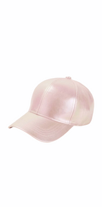 Baseball Cap Hat Pink Hat PU leather hat