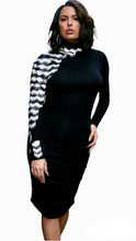 Load image into Gallery viewer, Plus Size Faux Leather Scale Sleeve Bodycon Dress.