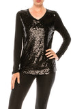 Sequin Long Sleeve Blouse