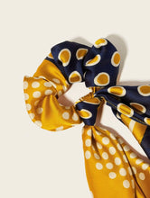 Load image into Gallery viewer, Polka Dot Floral Scrunchie Scarf
