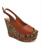 Snake Embossed Sandals Platforms