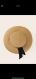 Straw Hat with Black Bow