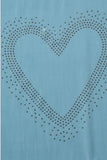 Relaxed Style Top Heart Design Embossed