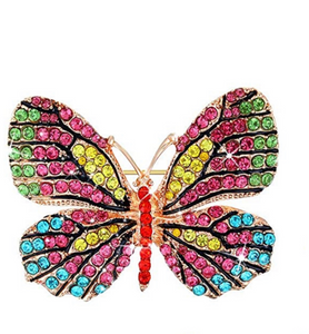 Rhinestone Brooch Pin Butterfly Shape