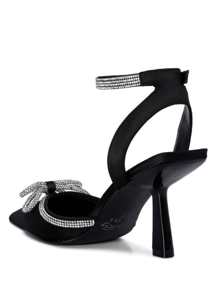 Tantrum Mid Heel Jewel Sandals  BLACK