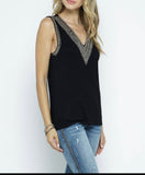 V-neck Bejeweled Sleeveless Top women