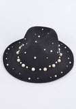 Fedora Hat W/Pearls and Metal