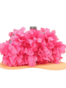Hot Pink Clutch Floral Bag