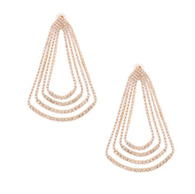 Load image into Gallery viewer, Crystal Rhinestone Graduated Concentric Teardrop Earrings