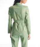 Open Linen Blazer with sash at the waist