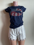 American Flag Lips Rhinestones Tee