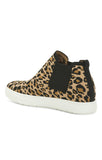 Leopard Print Sporty High Top Sneakers Women